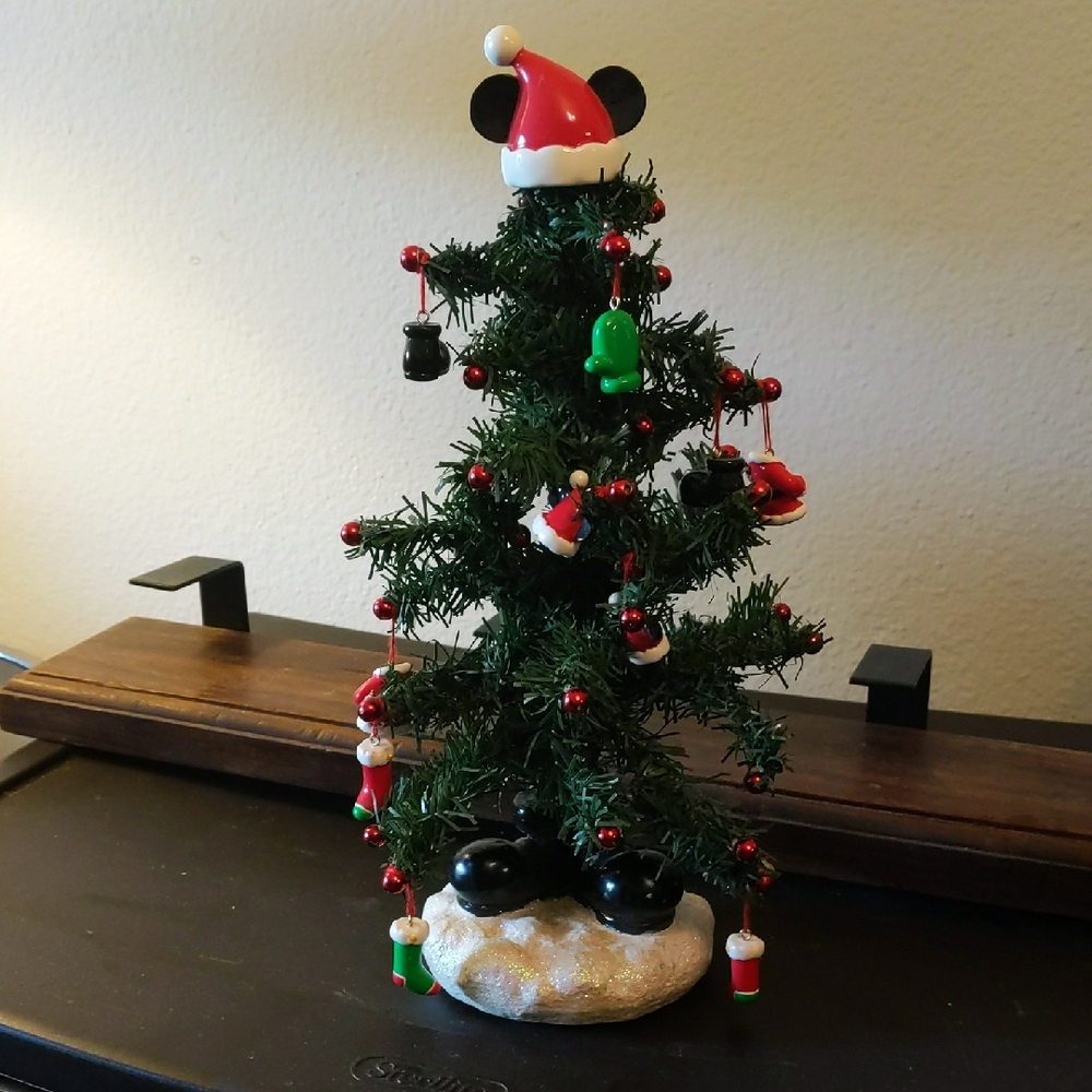 Festive Holiday Miniature Christmas Tree with Ornaments